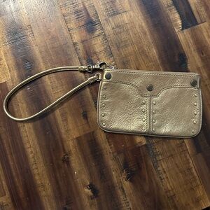 Michael Kors Gold Leather Wristlet